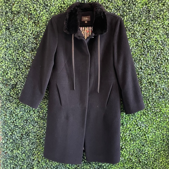 Cole Haan Angora Rabbit Hair And Wool Coat Size 10 - Picture 1 of 11